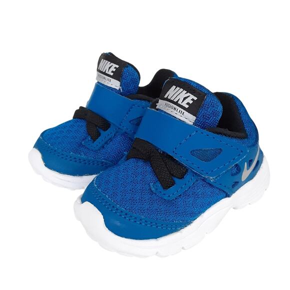 Nike Dual Fusion Lite Toddler 2C Running Shoes Blue Mesh Sneakers Athleisure - Picture 4 of 7